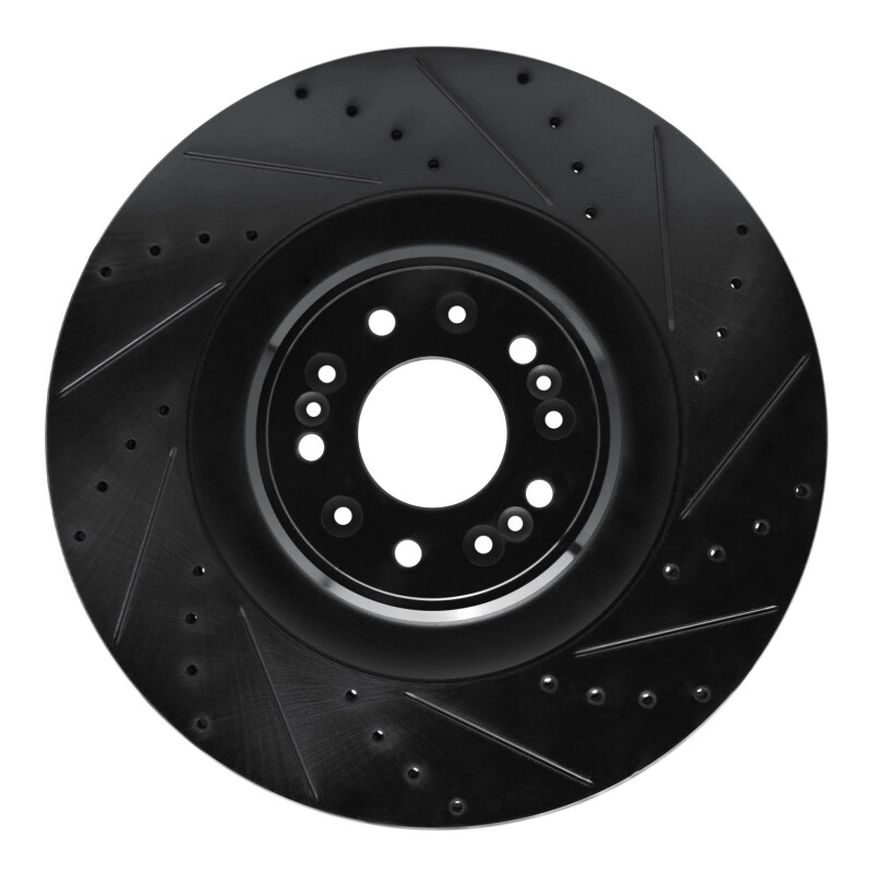 Genesis G90 Brake Rotor (1) - Front Right - R1 Concepts - Drilled & Slotted - Black - `17-`22 Genesis G90 Brake Rotor (1) - Front Right - R1 Concepts - Drilled & Slotted - Black - `17-`22